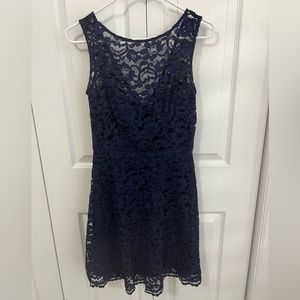 Navy David’s Bridal Dress